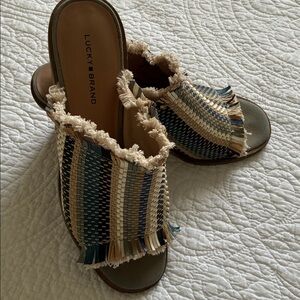 Lucky Brand Women's Woven Multicolor Mules
